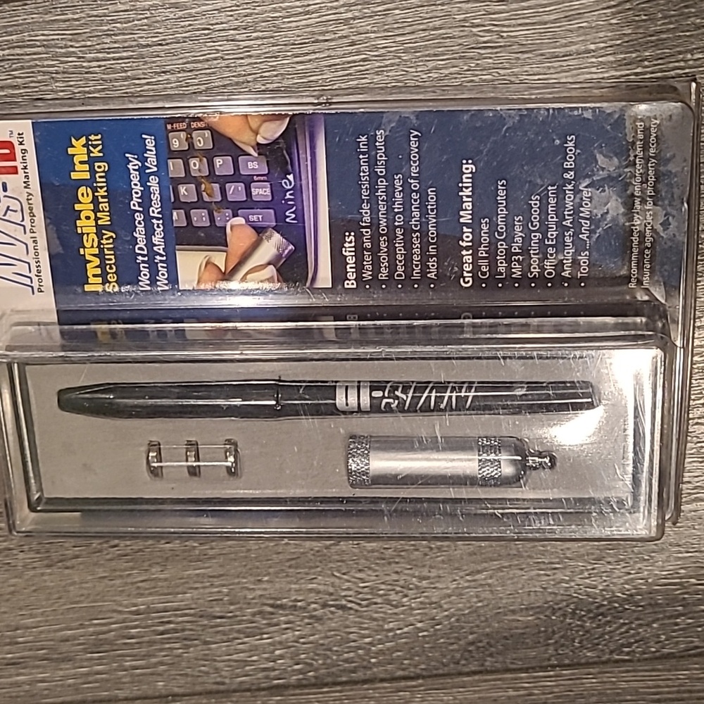 Security never goes out of style - Invisible UV ink marking kit